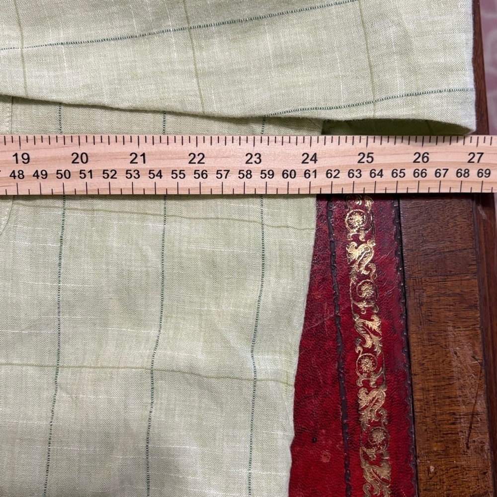 Geoffrey Beene Mens Large Linen Button Up Green Checkered Long Sleeve NWOT - Picture 5 of 9
